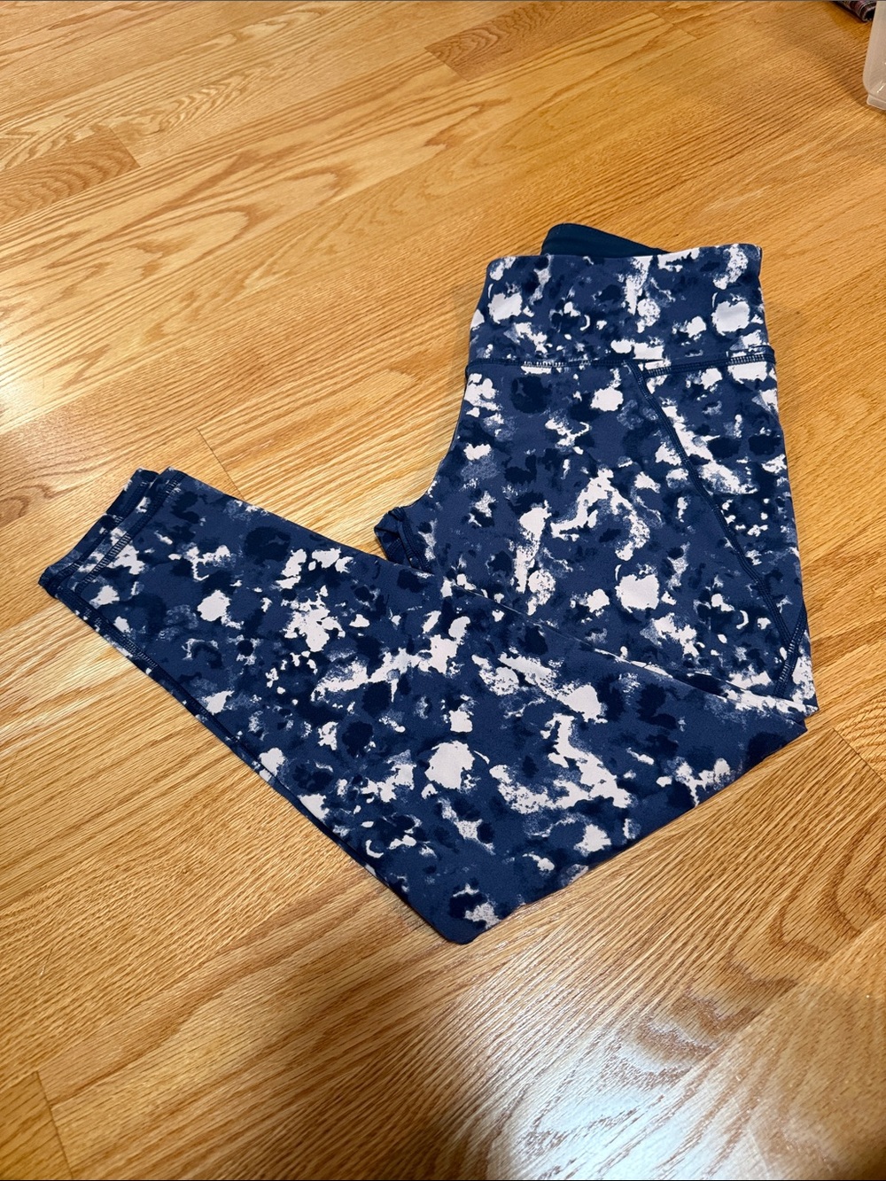 Sweaty Betty Navy & White Camouflage-Style Joggers